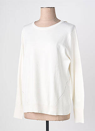 Pull coupe droite manches longues blanc SCORZZO femme