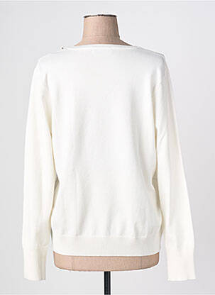 Pull coupe droite manches longues blanc SCORZZO femme