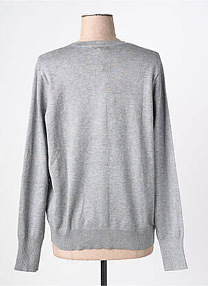 Gilet manches longues col rond gris SCORZZO femme