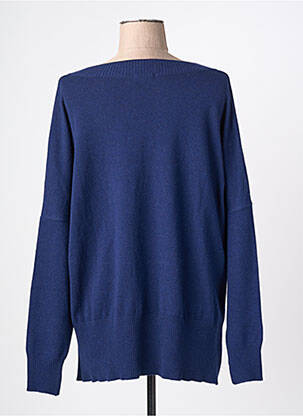 Pull coupe droite manches longues bleu FELINO femme