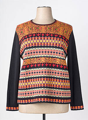 Pull coupe droite manches longues noir SAINT CHARLES femme
