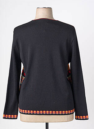 Pull coupe droite manches longues noir SAINT CHARLES femme