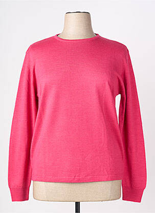 Pull coupe droite manches longues rose GEVANA femme