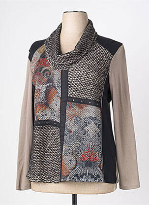 Pull coupe cintrée manches longues marron BAGORAZ femme