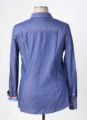 Chemisier coupe cintrée manches longues bleu BARILOCHE femme