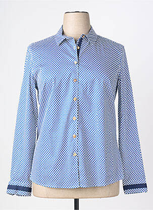 Chemisier coupe cintrée manches longues bleu BARILOCHE femme