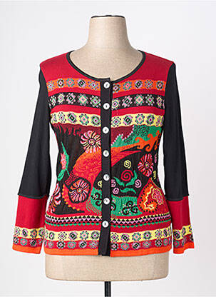 Gilet manches longues col rond rouge OLIVIER PHILIPS femme