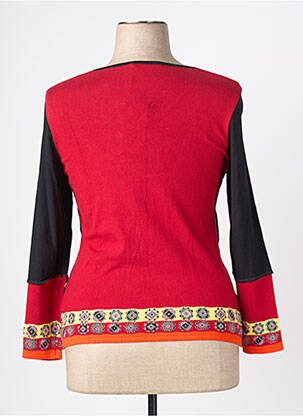 Gilet manches longues col rond rouge OLIVIER PHILIPS femme