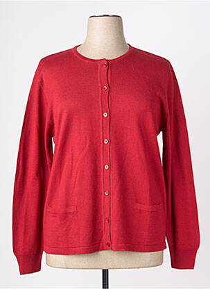 Gilet manches longues fermeture boutonnée sur le devant rouge GEVANA femme