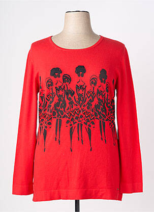 Pull coupe cintrée manches longues rouge FELINO femme