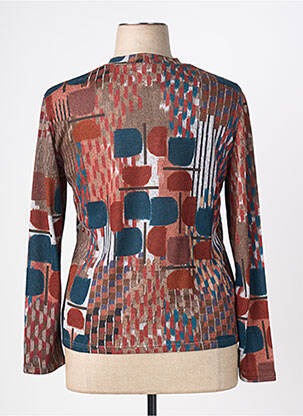 Pull coupe cintrée manches longues marron GEVANA femme