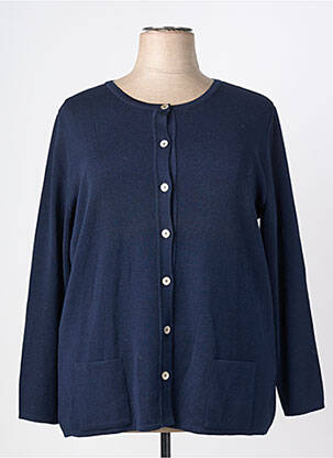 Gilet manches longues col rond bleu TELMAIL femme