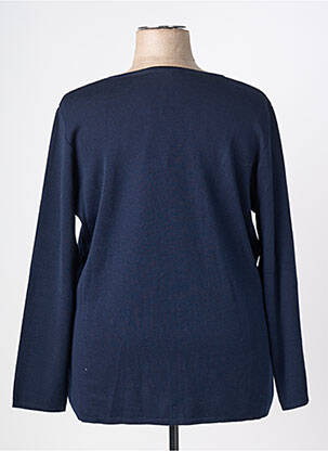 Gilet manches longues col rond bleu TELMAIL femme