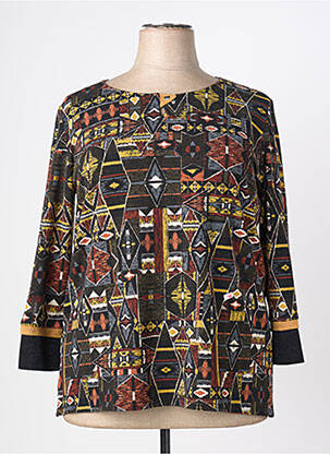 Pull coupe droite manches longues noir GEVANA femme