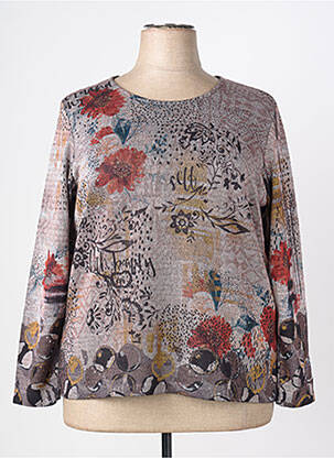 Pull coupe droite manches longues marron BAGORAZ femme