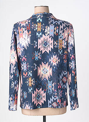 Chemisier coupe cintrée manches longues bleu GEVANA femme