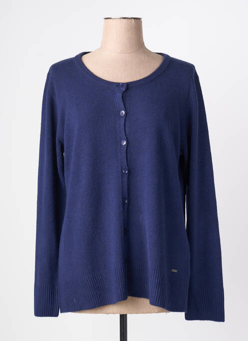 Gilet manches longues fermeture boutonnée sur le devant bleu FELINO femme