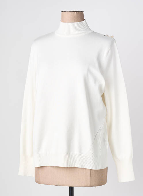 Pull col roulé manches longues manches longues blanc SCORZZO femme