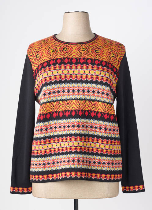 Pull col rond manches longues noir SAINT CHARLES femme