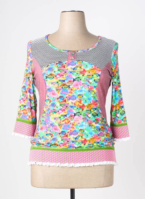 T-shirt imprimé fantaisie manches 3/4 rose OLIVIER PHILIPS femme