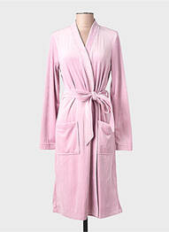 Robe de chambre col v rose CHERIE LINE femme