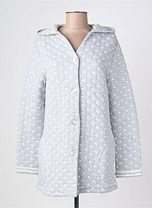 Robe de chambre col v gris VANIA femme