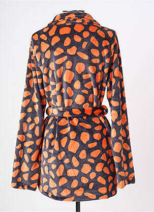 Robe de chambre fermeture zippée sur le devant noir BARANDI femme