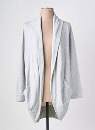 Gilet manches longues col châle gris RINGELLA femme
