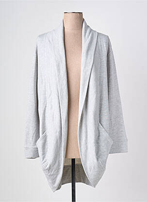 Gilet manches longues col châle gris RINGELLA femme