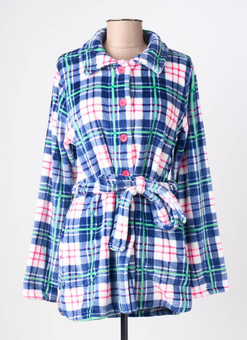 Robe de chambre col chemisier bleu BARANDI femme