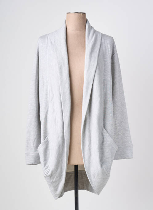 Gilet manches longues col châle gris RINGELLA femme