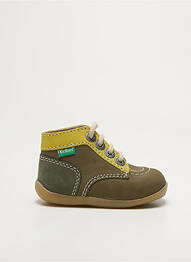 Bottillons semelle amovible bout rond vert KICKERS garcon