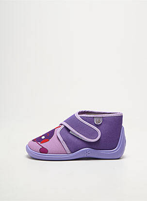 Chaussons/pantoufles fermeture scratch bout rond violet BABYBOTTE garçon