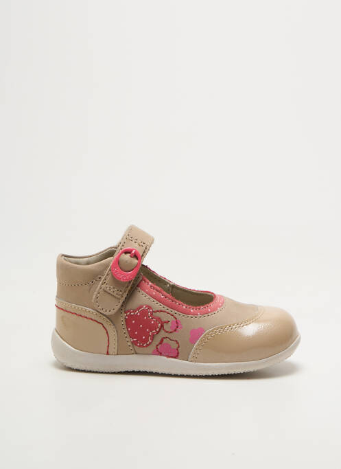 Bottillons matière lisse bout rond beige KICKERS fille