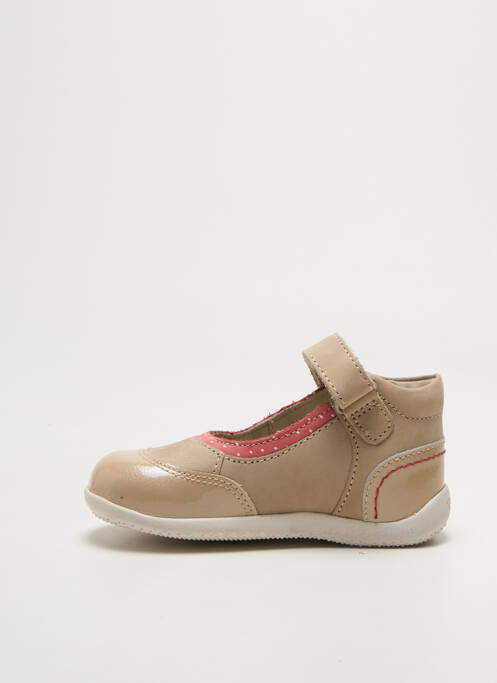 Bottillons matière lisse bout rond beige KICKERS fille