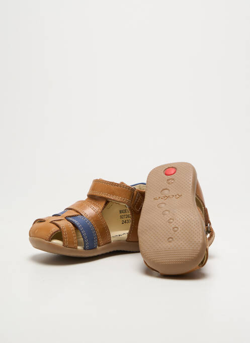 Sandales/nu pieds tissage satiné bout rond marron KICKERS garcon