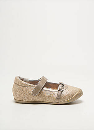 Ballerines tissage satiné bout rond or LE LOUP BLANC fille