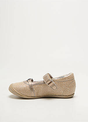 Ballerines tissage satiné bout rond or LE LOUP BLANC fille