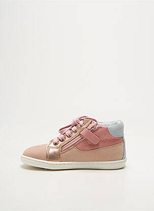 Bottillons tissage satiné bout rond rose GBB fille