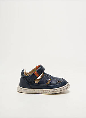 Bottillons tissage satiné bout rond bleu KICKERS garçon