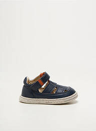 Bottillons tissage satiné bout rond bleu KICKERS garcon