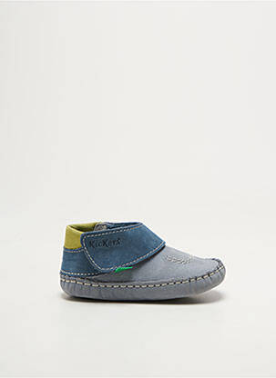 Chaussons/pantoufles semelle extérieure cuir bout rond bleu KICKERS garçon
