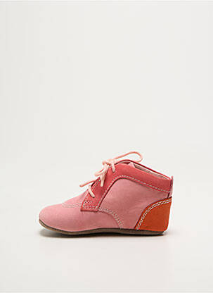 Chaussons/pantoufles semelle amovible bout rond rose KICKERS fille
