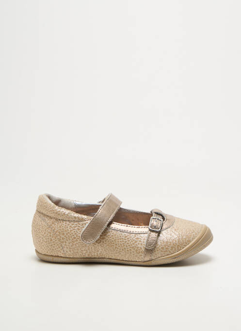 Ballerines tissage satiné bout rond or LE LOUP BLANC fille