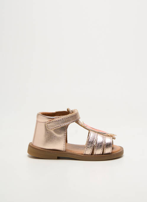 Sandales/nu pieds tissage satiné chiquet rose GBB fille