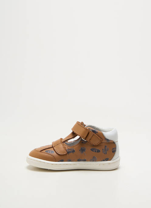Bottillons fermeture scratch bout rond marron GBB garcon