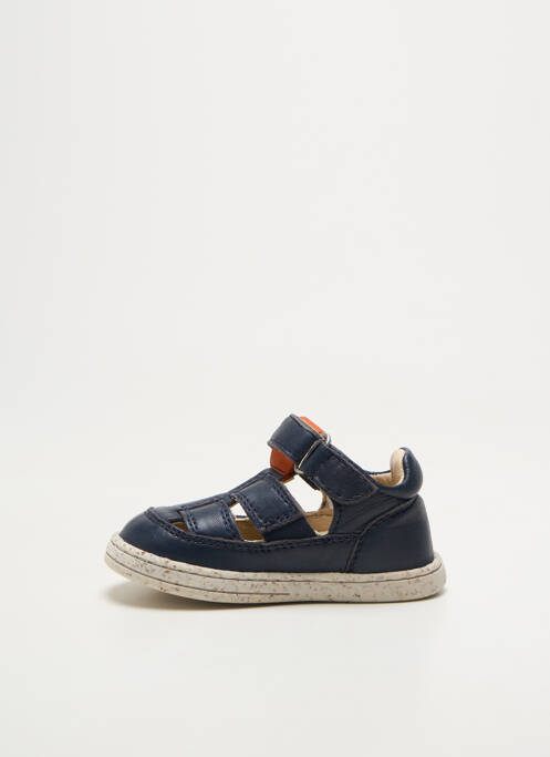 Bottillons fermeture scratch bout rond bleu KICKERS garcon