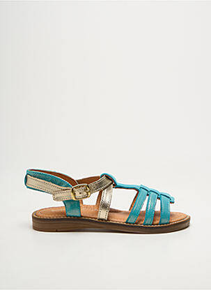 Sandales/nu pieds tissage satiné bout ouvert bleu BABYBOTTE fille