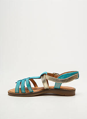 Sandales/nu pieds tissage satiné bout ouvert bleu BABYBOTTE fille
