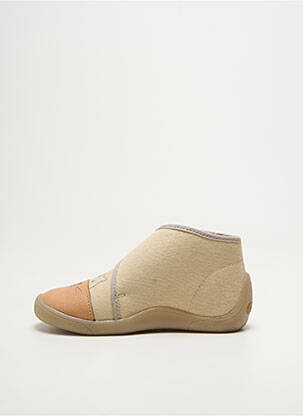 Chaussons/pantoufles fermeture scratch bout rond beige BABYBOTTE garçon